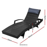 GARDEON SUN LOUNGE WICKER LOUNGER OUTDOOR FURNITURE BEACH