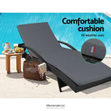 GARDEON SUN LOUNGE WICKER LOUNGER OUTDOOR FURNITURE BEACH