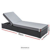 GARDEON SUN LOUNGE WICKER LOUNGER OUTDOOR FURNITURE DAY BED