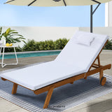 GARDEON SUN LOUNGE WOODEN LOUNGER OUTDOOR FURNITURE DAY BED