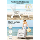 GARDEON SUN LOUNGER FOLDING CHAISE LOUNGE CHAIR WHEELS