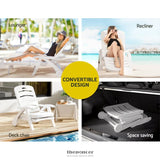 GARDEON SUN LOUNGER FOLDING CHAISE LOUNGE CHAIR WHEELS