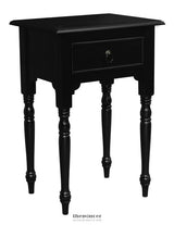 HUNTELY 1-DRAWER TURN LEG SIDE TABLE (BLACK)