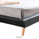 KING PU LEATHER DELUXE BED FRAME BLACK