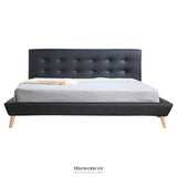 KING PU LEATHER DELUXE BED FRAME BLACK