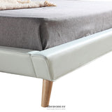 KING PU LEATHER DELUXE BED FRAME WHITE
