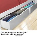KINGSTON SLUMBER 2X UNDER BED STORAGE DRAWERS WHITE PINE