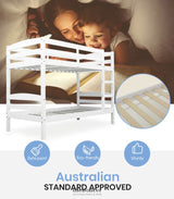 KINGSTON SLUMBER BUNK BED FRAME SINGLE WOODEN KIDS TIMBER