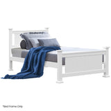 KINGSTON SLUMBER KING SINGLE WOODEN TIMBER BED FRAME WHITE