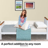 KINGSTON SLUMBER SINGLE WOODEN BED FRAME BASE WHITE TIMBER