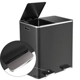 KITCHEN DUAL RECYCLING BIN 30L BLACK