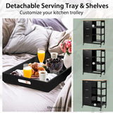 KITCHEN ISLAND CART WITH STORAGE DRAWERS SHELVES