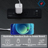 L - SHAPED DESK WITH BUILT - IN CHARGING STATION BLACK