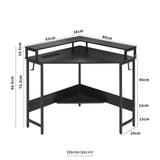 L - SHAPED DESK WITH BUILT - IN CHARGING STATION BLACK