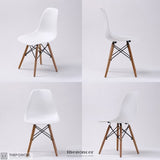 LA BELLA 2 SET WHITE RETRO DINING CAFE CHAIR DSW PP
