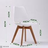 LA BELLA 2 SET WHITE RETRO DINING CAFE CHAIR PADDED SEAT