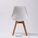 LA BELLA 2 SET WHITE RETRO DINING CAFE CHAIR PADDED SEAT