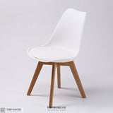 LA BELLA 2 SET WHITE RETRO DINING CAFE CHAIR PADDED SEAT