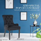 LA BELLA 4 SET BLACK FRENCH PROVINCIAL DINING CHAIR RING