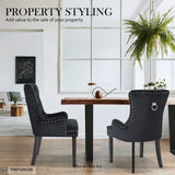 LA BELLA 4 SET BLACK FRENCH PROVINCIAL DINING CHAIR RING