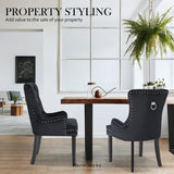 LA BELLA 4 SET BLACK FRENCH PROVINCIAL DINING CHAIR RING