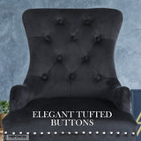 LA BELLA 4 SET BLACK FRENCH PROVINCIAL DINING CHAIR RING