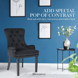 LA BELLA BLACK FRENCH PROVINCIAL DINING CHAIR RING STUDDED