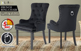 LA BELLA BLACK FRENCH PROVINCIAL DINING CHAIR RING STUDDED