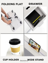 LAPTOP BED DESK WITH STORAGE AND FOLDABLE LEGS FOR ADULTS