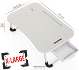 LAPTOP BED DESK WITH STORAGE AND FOLDABLE LEGS FOR ADULTS