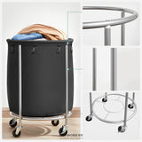 LAUNDRY BASKET WITH WHEELS BLACK