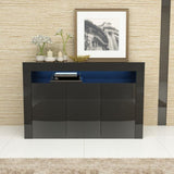 LED HIGH GLOSS WHITE BUFFET KITCHEN CABINET SIDEBOARD
