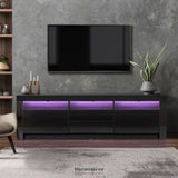 LED RGB TV CABINET ENTERTAINMENT UNIT STAND GLOSS DRAWERS