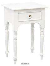 MILLY TURN LEG 1 DRAWER SIDE TABLE (WHITE)