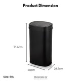 MIRAKLASS SENSOR BIN 60L BLACK OVAL MK-SB-101-JR