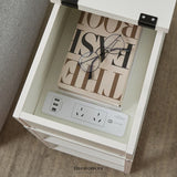 MULTI - TIER BEDSIDE TABLE WITH POWERBOARD WHITE