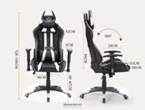 OVERDRIVE DIABLO RECLINING GAMING CHAIR BLACK & WHITE SEAT