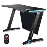 OVERDRIVE GAMING DESK 120CM PC COMPUTER LED LIGHTS CARBON