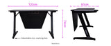 OVERDRIVE GAMING DESK 120CM PC COMPUTER LED LIGHTS CARBON