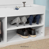 PADDED SHOE BENCH LIFT UP STORAGE