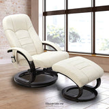 PU LEATHER DELUXE MASSAGE CHAIR RECLINER OTTOMAN LOUNGE