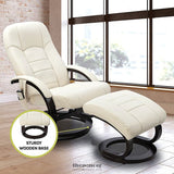 PU LEATHER DELUXE MASSAGE CHAIR RECLINER OTTOMAN LOUNGE