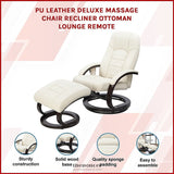 PU LEATHER DELUXE MASSAGE CHAIR RECLINER OTTOMAN LOUNGE