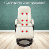 PU LEATHER DELUXE MASSAGE CHAIR RECLINER OTTOMAN LOUNGE
