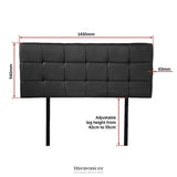 PU LEATHER DOUBLE BED DELUXE HEADBOARD BEDHEAD - BLACK