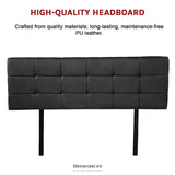 PU LEATHER DOUBLE BED DELUXE HEADBOARD BEDHEAD - BLACK