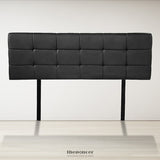 PU LEATHER DOUBLE BED DELUXE HEADBOARD BEDHEAD - BLACK