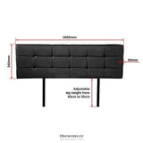 PU LEATHER KING BED DELUXE HEADBOARD BEDHEAD - BLACK