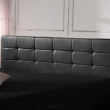 PU LEATHER KING BED DELUXE HEADBOARD BEDHEAD - BLACK