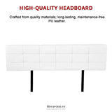 PU LEATHER KING BED DELUXE HEADBOARD BEDHEAD - WHITE